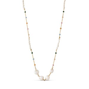 Enamel - Lola Perla Halskette mit Perlen in Gold plattiert 